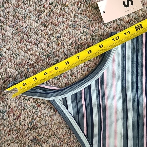 SO BRAND WOMENS PLUS JUNIOR SIZE SUMMER PINK STRIPED "WAFFLE" TANK SIZE 2X - Picture 10 of 15